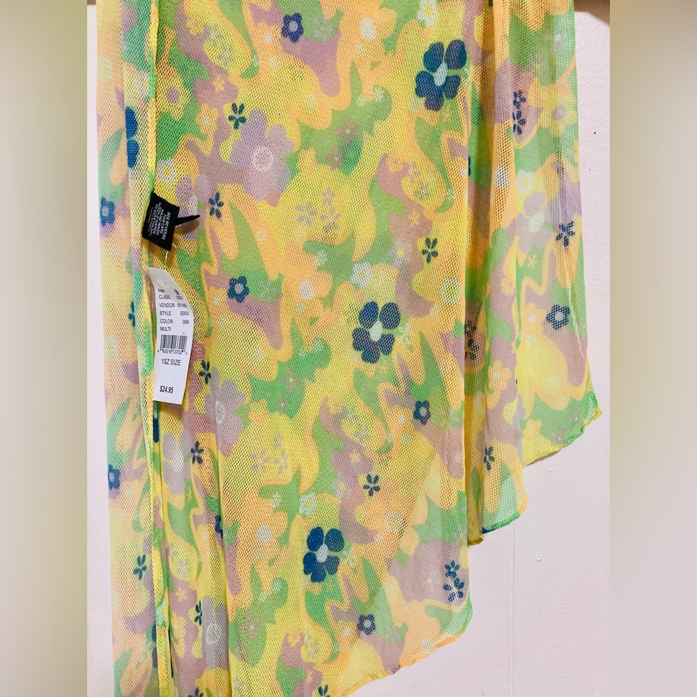 LA Hearts By Pacsun Multi Color Floral Swim Cover Up Sarong Medium - Picture 4 of 7